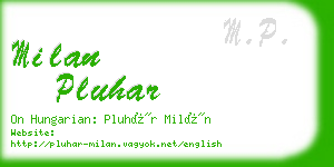 milan pluhar business card